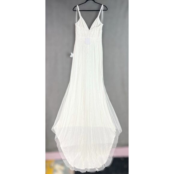 Lulus Stunning Vow White Beaded Sequin Maxi Dress Size L NWT - Picture 15 of 16